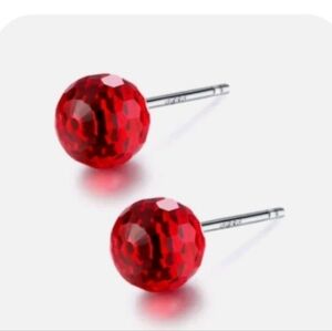 Elegant Red Stud Earrings